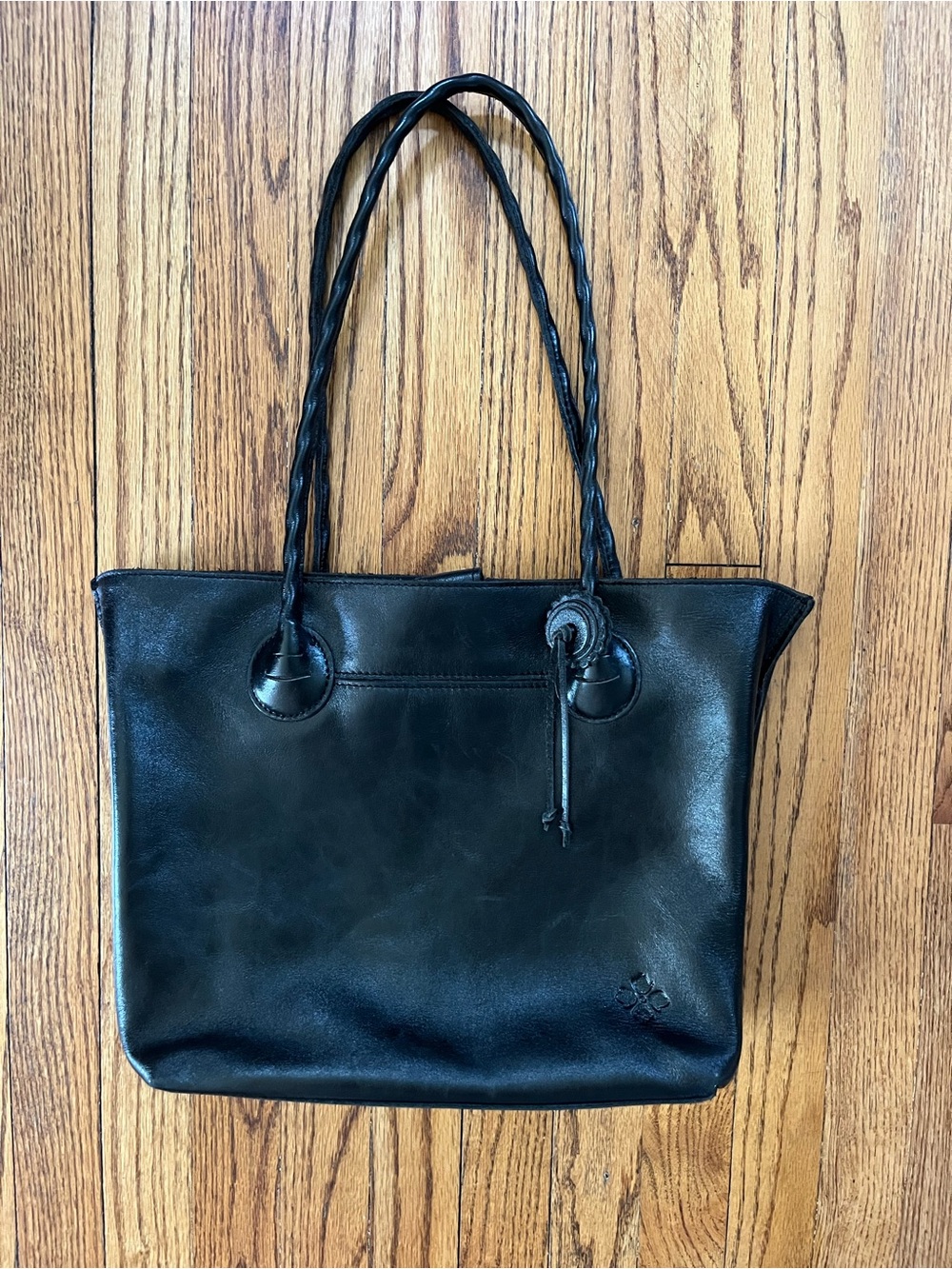 Patricia Nash Eastleigh Tote Black Leather Shoulder Bag Purse Multi Compartment